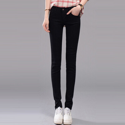 

City plus CITYPLUS 2017 autumn&winter new women&39s art wild self-cultivation elastic wild small feet cowboy pants CWKN179456 black 27