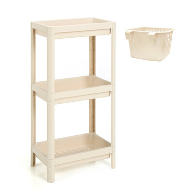 

Revitalization three-tier rack with basket Bathroom storage rack storage rack corner rack bathroom finishing rack bathroom kitchen storage shelf CH1433