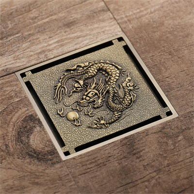 

HIDEEP Bathroom accessories Dragon-shaped pattern bathroom floor drain