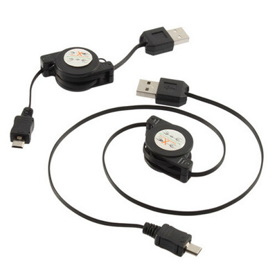 

70см 2шт по USB 2.0 к микро-USB B с выдвижной зарядное устройство кабель шнур шнур ПК, КПК