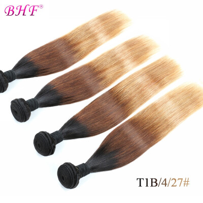 

Brazilian Virgin Hair Straight Ombre Brazilian Hair 4 Bundles T1B/4/27 Ombre Hair Extensions Human Hair Bundle Brazilian Virgin