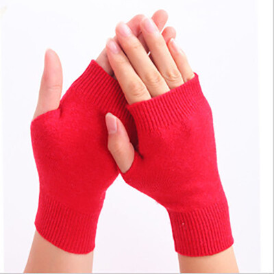 

Cashmere half finger gloves winter cute warm blanket finger gloves online typing gloves men and women gloves short section