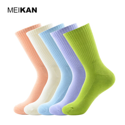 

Women Terry Socks Winter Cotton Colorful Ankle Sport Socks Thermal Compression Bike Socks MEIKAN Female Meias 5Pair/lot