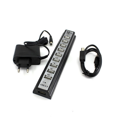 

EU Plug 5v 2A Hi-speed 10 port 2.0 USB Port Hub Expansion for PC Printer Camera