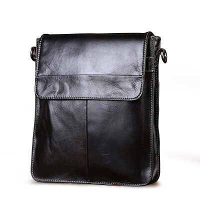 

Leather small single shoulder slope bag, male baotou layer cowhide vintage backpack9952