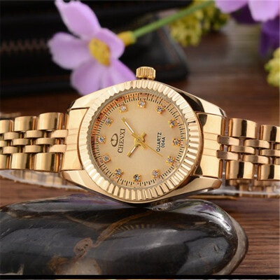 

Ladies Gold Watch Women Golden Dress Watches CHENXI Brand Women Luxury Rhinestone Waterproof Quartz Watches