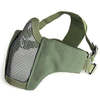 

Half Face Lower Foldable Mesh Adjustable Tactical Metal Steel Mask for AirsoftHuntingShooting