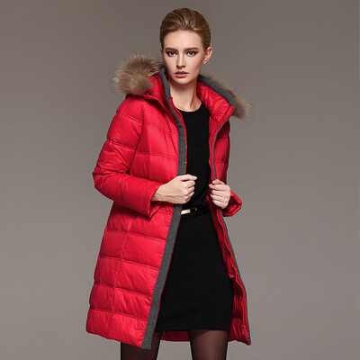 

Culverne (Marc Rebecca) raccoon fur collar collar hooded jacket long down jacket female 46458G possession of blue