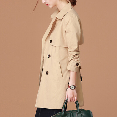 

City plus CITYPLUS 2017 autumn&winter new women&39s arts&crafts wild loose casual windbreaker women long section coat CWWT179264 khaki