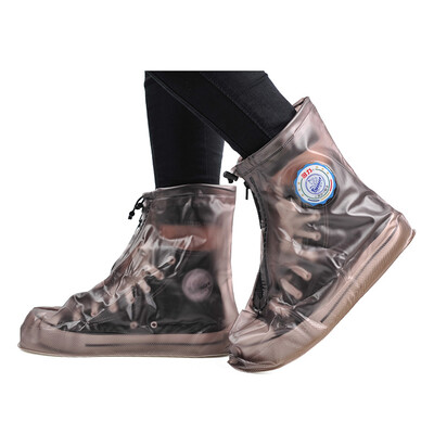 

Warrior Rain Boots Men&Women Adult Rainy Day Non-slip Waterproof Thicken Shoe Cover HXL227 Coffee L