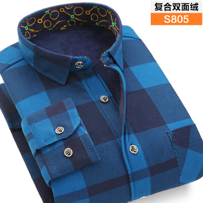 

Business Gentleman Men Long Sleeve Shirt Casual Keep Warm Loose Winter