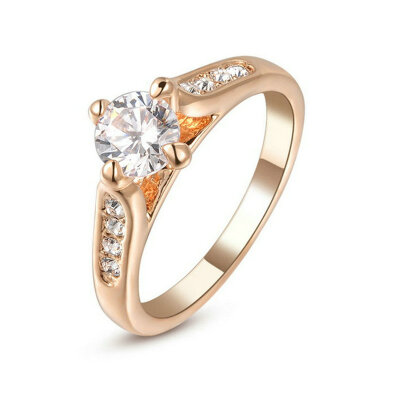 

Yoursfs® 18K Rose Gold Plated 0.5CT Simulated Diamond Ring Use Austrian Crystal Wedding Ring