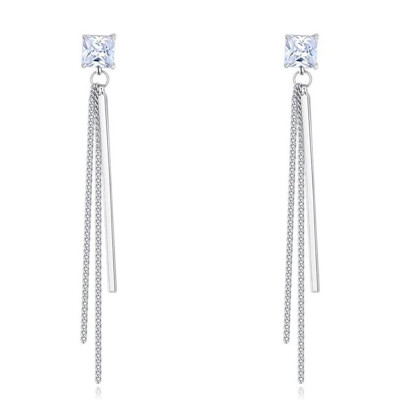 

Long Tassel Earrings For Women Zircon Crystal Drop Earrings Jewelry Wholesale High Quality Friendship Party Gift +25555