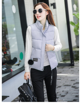 

2017 autumn and winter new cotton vest Korean version of the short section of the collar down feather cotton machetes student vest