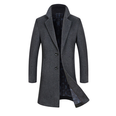 

2017 autumn and winter new woolen coat young man thickening long men's woolen jacket men's woolen coat coat