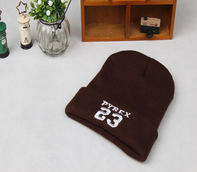 

Children's hat autumn and winter new boys and girls letter 23 baby knitting wool warm hat