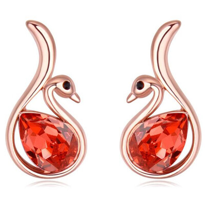 

Austrian Crystal Stud Earrings For Women Rose Gold Color Earring Rhinestone Fashion Jewelry Friendship Party Gift 21449