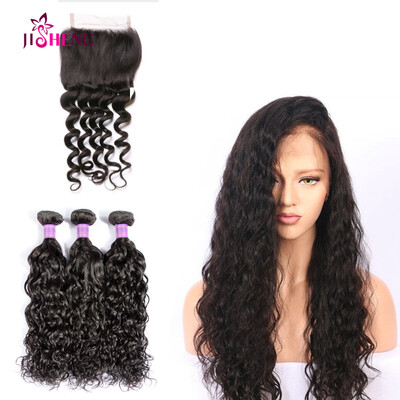 

Malaysian 10A Natural Wave Hair Bundles With Closure Natural Black Virgin Human Hair 3 Bundles With Lace Closure