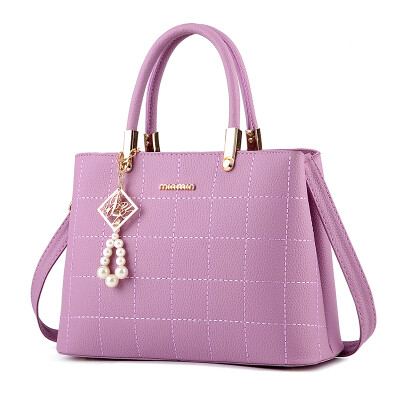 

Women's Handbag Classic Elegant Solid Color Plaid Embossed Bag