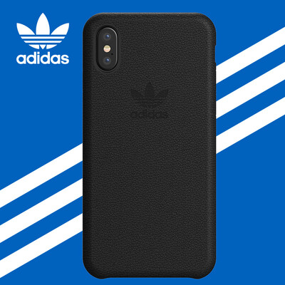 

Adidas (Адидас) iPhoneX телефона оболочка высокого класс люкс текстура кожа из яблок 10 мужчин и женщины, сопротивление скольжению падения PU жесткой оболочки защитного рукава черный