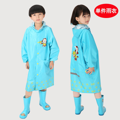 

Blue ant children raincoat kindergarten baby children students raincoat boy girl waterproof poncho with schoolbag position