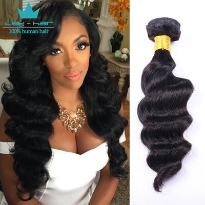 

Loose Deep Wave 1 Bundle Brazilian Virgin Hair Weave Human Hair Extensions 100g Natural Black 1B