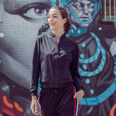 

Anta ANTA 16738646 Womens 2017 autumn new sports jacket woven windproof jacket base black  female 170