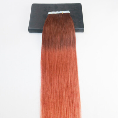

14-24Inch Ombre Color 33 Fading to 350 2PcsLot Brzailian Remy Hair Full Set Skin Weft Hair Extensions 20Pcs 50G Per Package