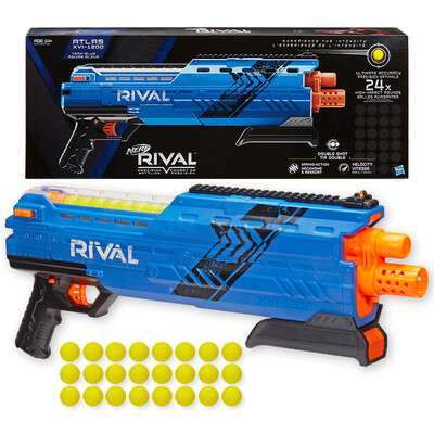 

Hasbro (Hasbro) NERF тепло мягкой пули пистолет RIVAL конкуренты датчик серии Atlas 1200 (черные и синие) Открытые игрушки B3857
