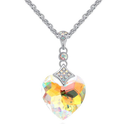 

Fashion High Quality Austrian Crystal Heart Pendant Necklace For Women Gift Bride Wedding Jewelry .25228