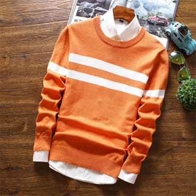 

Men 's sweater round neck spring and autumn new line clothing men' s sweater thin section Slim sweater men 's clothing