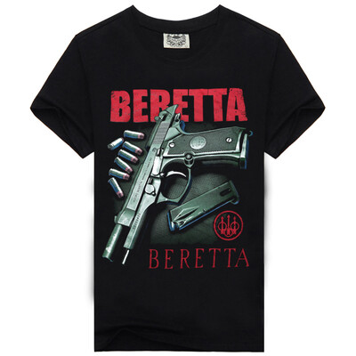 

MEN BONE 3D Personality trend T-shirt The design of the gun