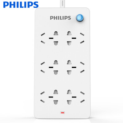 

Philips PHILIPS plug 5 meters plug panel 6 hole socket wiring board drag board row plug electric card new national standard child safety socket