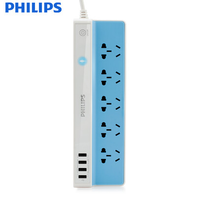 

Philips PHILIPS plug-in board usb multi-function touch switch socket high-end row of a total length of 3 meters 5 holes 4USB4A wiring board drag line board