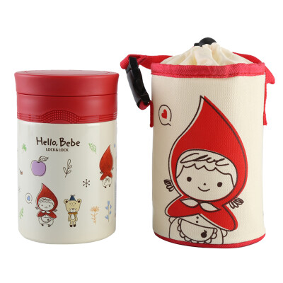 

LOCK&LOCK HELLO BEBE Stainless Steel Thermos Cup Childrens Porridge Rice Barrel 500ml HBB340RED