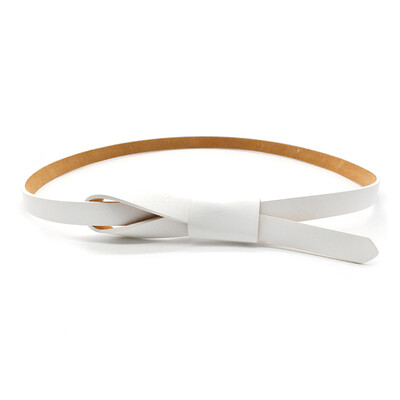 

Elegant Wedding Dress Belt for Women Bowknot Faux Leather Luxury Brand Designer Thin Women Belt