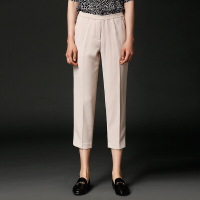 

Marc Rebecca commuter solid color pants in the waist waist pants suit pants loose waist pencil pants 72036K apricot S