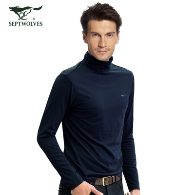 

Seven wolves autumn clothing mens cotton high collar fashion Korean mens autumn&winter thermal underwear youth repair shirt single piece 98974 dark gray