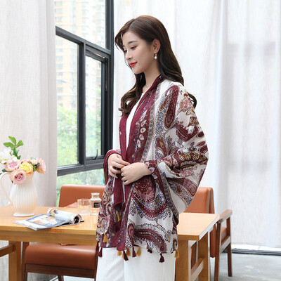 

STORY Of SHANGHAI Women&39s scarves Autumn&winter warm scarves Shawl leaves Totem army green