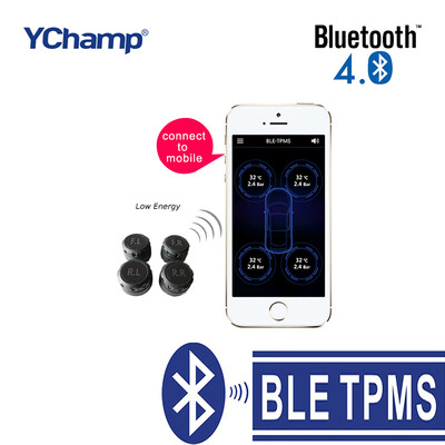 

YChampBluetooth 4.0 APP TPMS Система контроля давления в шинах с поддержкой 4 внешних датчиков Для телефона android iphone