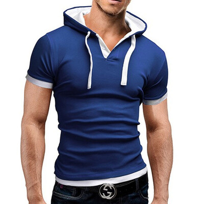 

Men'S T Shirt 2017 Summer Fashion Hooded Sling Short-Sleeved Tees Male T-Shirt Slim Male Tops 5XL