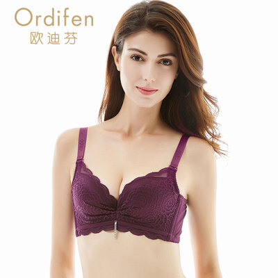 

Ordifen Women&39s Bra Deep V Sexy Lace Embroidered Underwear Women&39s Gathered Adjustable Bra