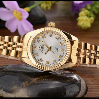 

Ladies Gold Watch Women Golden Dress Watches CHENXI Brand Women Luxury Rhinestone Waterproof Quartz Watches