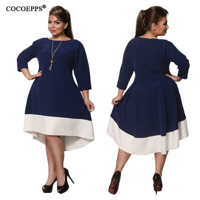 

COCOEPPS 6XL Large Size Female dresses New 2017 Autumn Patchwork Dress winter plus size women clothing Elegant Evening Vestidos