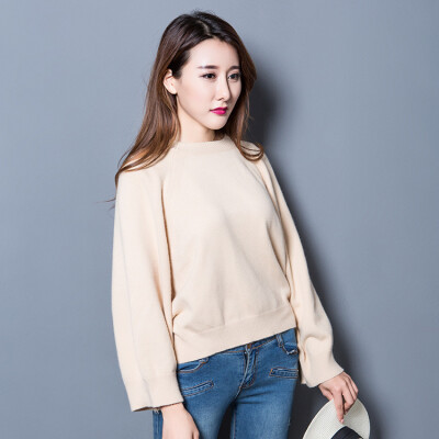 

2017 autumn and winter new section of large size sweater sweater loose bat sleeves sweater sweater