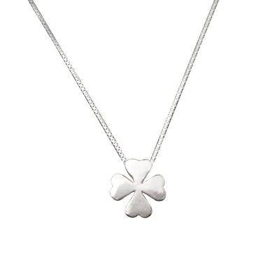 

Female Chainbone Chain Simple Clover Feet Silver Pendant Jewelry Birthday Gift Small Fresh Necklace