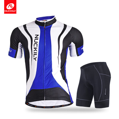 

NUCKILY Men's summer cycling silver fibre jersey and quick dry bike short suit