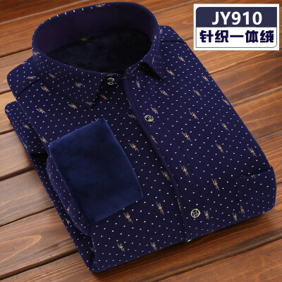 

Middle Aged Business Men Long Sleeve Shirt Winter Silm Fit Keep Warm Casual Fashion