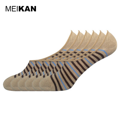 

MEIKAN 6Pairs Men Boat Socks Bamboo Fiber Running Cycling Socks Stripe Invisible Bike Meias Homens Brand Boat Slipper Socks