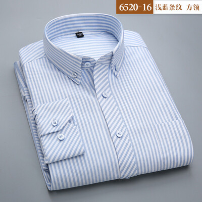 

Business Men Casual Long Sleeve Shirt Oxford Textile Four Seasons Silm Fit
